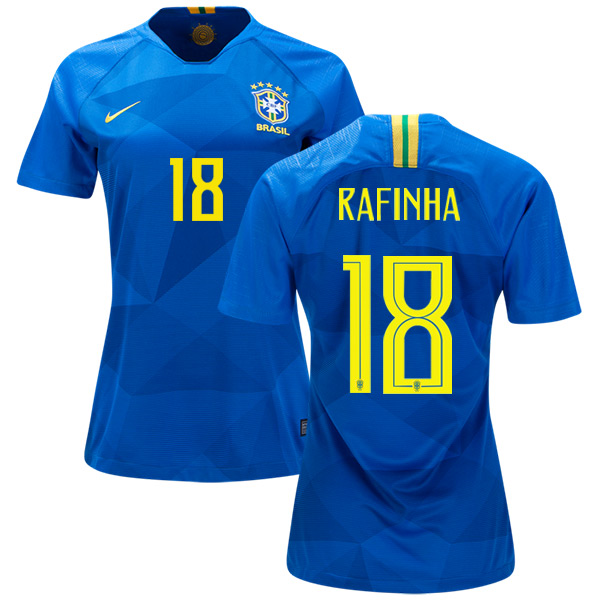 Women's Brazil #18 Rafinha Away Soccer Country Jersey - Click Image to Close